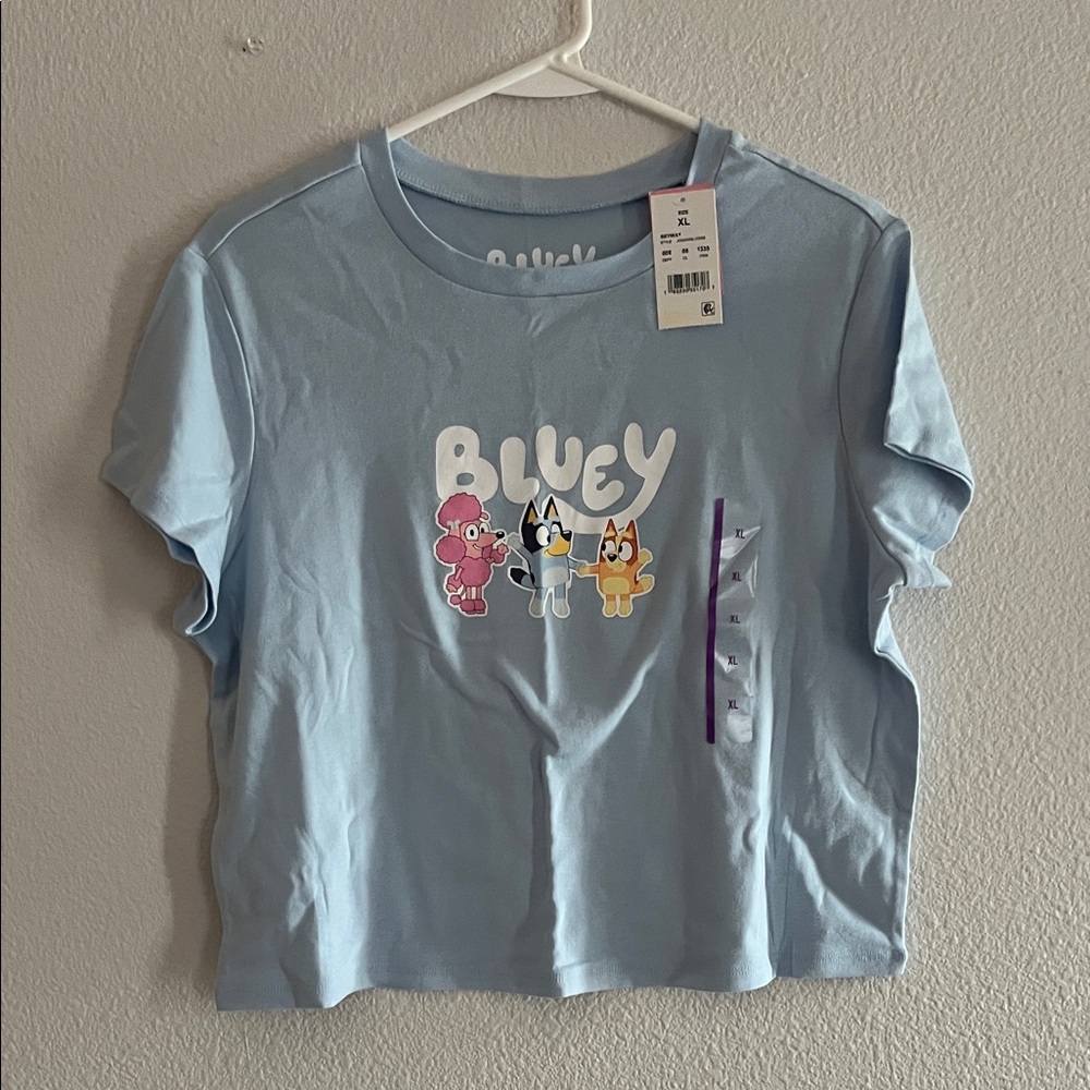Bluey Light Blue Kids Short-Sleeve Graphic Tee